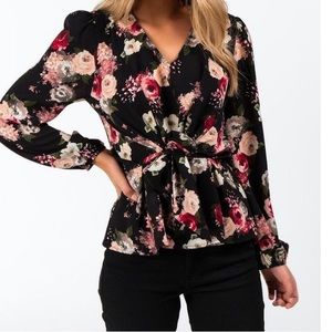 Janetta Floral Front Knot Blouse from Francesca’s